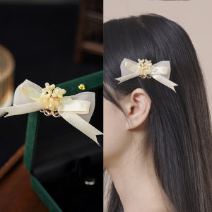กิ๊บติดผมรูปผีเสื้อดอกไม้จันทน์สไตล์ใหม่สำหรับผู้หญิง ดีไซน์เรียบง่าย สไตล์โมเดิร์น ประดับผมแบบสวมข้าง ชุบเงิน ชุบทอง