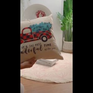 Sarung Bantal Natal Linen Christmas Cushion Cover Pillow Case Sarban Import Cantik