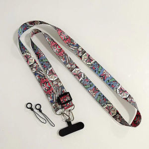Luxury Mobile Phone Clip Antilost Retro Pattern Strap Crossbody Long Straps Adjustment Length Hanging Neck Lanyard For Phone