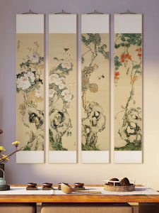 New Chinese Style Vertical Scroll Painting Decorative Bird And Flower Wall Art for Living Room Study Hallway Restaurant
