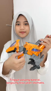 Mainan Anak TRANSFORM ARMED DINOSAUR 286-28/286-40 Mainan Helikopter Berubah Lampu Dan Suara 2in1 Dinosaur Dan Robot Mainan Anak Perempuan - Mainan Anak Laki Laki