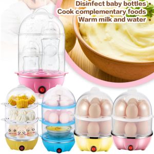 110V/220V Electric Multi-Function Egg Steamer Cooker Rapid 2/3 Layer Kitchen Machine for Cooking Eggs Milk Corn Steamed Boiler