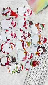 1PC Christmas Cartoon Shaped Sticky Notes 20 sheets Santa Snowman Penguin Bear Self-Stick Note Pads Random Patterns