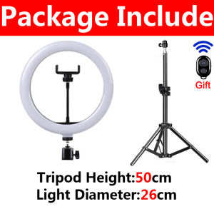 33cm Selfie Ring Light 12" LED Tripod Phone Stand Holder Photography RingLight Circle Fill Light Led Color Lamp Trepied Makeup