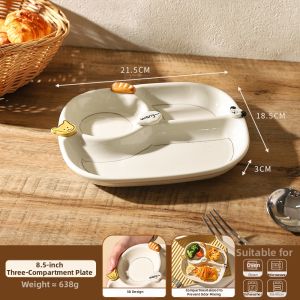 SHELI | Child Ceramic Cartoon Plate Portion Control Plate