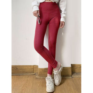 กางเกงโยคะลำลองสำหรับวิ่งและออกกำลังกาย กางเกงขายาวเอวกลาง ผ้าไนลอน 100% ระบายอากาศได้ดี กางเกงขายาวสำหรับผู้หญิง