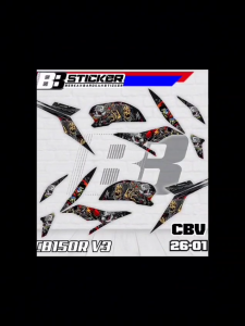 STRIPPING STICKER VARIASI MOTOR HONDA CB-150R V3 | DESAIN KEKINIAN CBV 26 SKULL
