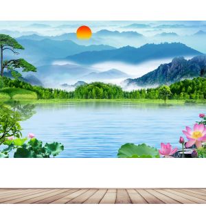 ภาพพิมพ์ผนังตกแต่งสไตล์โมเดิร์น ภาพวิวธรรมชาติ ภาพวาดบนกระดาษ PP สำหรับห้องนั่งเล่น ภาพวาดวิวทิวทัศน์ที่สวยงาม