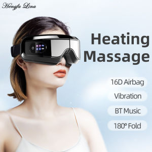 Eye Massager Heating Eyes Mask With Music Airbag Massage For Migraines Dry Eye Eye Strain Dark Circles Relief Improve Sleep
