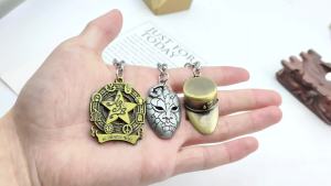 Anime JoJo Bizarre Adventure Keychains Killer Queen Higashikata Josuke Bow Arrow Pendant Keyring For Women Men Car Accessories