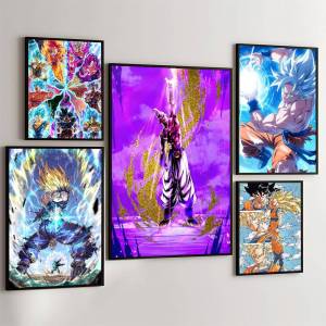 Anime Game Dragon Ball Vintage Posters Sticky Retro Kraft Paper Sticker DIY Room Bar Cafe Kawaii Room Decor