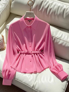 Slimming Long Sleeve Chiffon Shirt Womens Fashionable French Style Early Autumn Top Elegant Versatile Weight Loss Effect