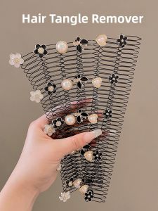 Invisible Hair Comb Womens Style Fragmented Hair Fixed Hair Clip Forehead Hair Band Hairdressing Accessories Pink Empress