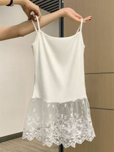 QIAOCHENXIAN | Cotton Summer Lace Hem Tank Top