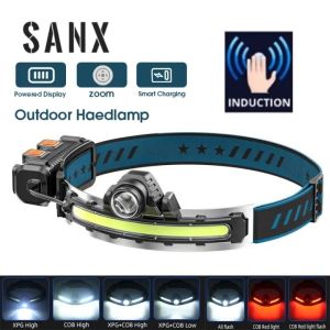 【Local Stocks】SANX LED Sensor Headlamp Waterproof Induction Headlight 7 Modes LED Headlight Built-in 2 18650 Battery Torch Camping Night Fishing Light Lampu Suluh Kepala