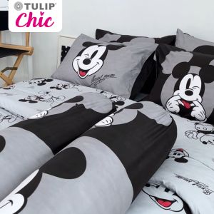 TULIP CHIC พิมพ์ลาย มิกกี้เมาส์ CHIC C03 ลิขสิทธิ์แท้ดิสนีย์ ชุดผ้าปู ผ้าห่มนวม สไตล์มินิมอล สัมผัสนุ่มไม่ระคายผิว