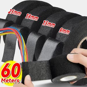60m Car Wire Loom Harness Tape / Auto Wiring Harness Cloth Tape / Black Adhesive Fabric Tape / for Automobile Electrical Wire / Heat-resistant