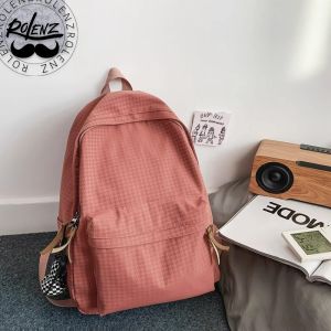 กระเป๋าเป้สะพายหลัง Rolenz แบรนด์เนมสุดหรูสำหรับนักเรียนมัธยมปลาย ความจุขนาดใหญ่ กระเป๋าเป้สะพายหลังแบบผ้าป้องกันกระดูกสันหลังสำหรับนักเรียนชายและหญิง กระเป๋าสะพายไหล่คู่