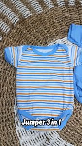 3 Pcs Jumper Bayi Jumsuit Bayi untuk Bayi Cewek Cowok Newborn Baru Lahir 0-3 Bulan Bahan Lembut Tebal