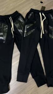 Quần Dài Jorgger Nam Phối Da Hai Bên Túi Khóa Quần Nỉ Nam Chất Umi Cao Cấp