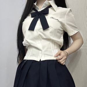 สลิมฟิต เสื้อแขนสั้น ผู้หญิง ชุดนักเรียนสไตล์ กระโปรงพลีท ชุด ลำลอง หลากหลาย เดรสรัดรูป ดีไซน์ ปกตั้ง เสื้อเชิ้ต