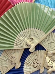 Quạt Lụa in Logo Ngoài Trời Lễ Cưới Tiệc Sinh Nhật Baby Shower Quà Lưu Niệm Chụp Ảnh Trang Trí Nhà Phong Cách Hiện Đại Đơn Giản