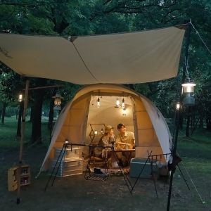 Tenda Glamping Eaves Cotton 4 Orang Naturehike NH22ZP010: Tenda Camping Keluarga Estetik Besar