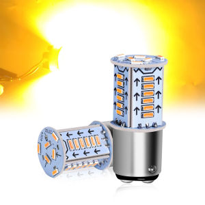 2 Pcs 1157 BAY15d P21/5W 12V/24V 4014 LED Chips Flicker Bulbs For Motor Home Truck Trailer Van Car Motorcycle Plug and Play