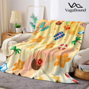 BILIBILI | Summer Beach Flannel Blanket Warm Soft Halloween Christmas Decorative Couch Warm Cozy All-Season Gift