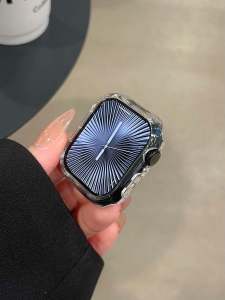 Transparent Plated Protective Case for Apple Watch 42/46mm Men Women Half Cover PC Anti-fall Shell New Model Iwatch987