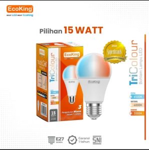 ECOKING LAMPU LED TRICOLOUR 15W 15 WATT TIGA WARNA CAHAYA DALAM SATU BOHLAM SNI BAGUS KUALITAS TERBAIK