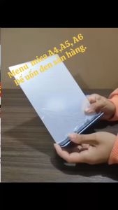 Menu thực đơn mica thường dọc đế lùa màu đen các cỡ A4 A5 A6 cho nhà hàng cửa hàng