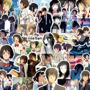 Bandai | 70 Chiếc Tên Của Bạn Anime Bộ Hình Dán DIY Thẩm Mỹ Đề Can Chống Thấm Nước Cho Thêu Sò Hành Lý Điện Thoại Laptop Cổ Điển Hoạt Hình