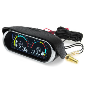 RYSJM | AD 2 in 1 Digital Water Temp Gauge Voltmeter 12V24V Voltage Temperature Sensor Head Plug Joint Pipe Sensor Radiator Hose Adapter