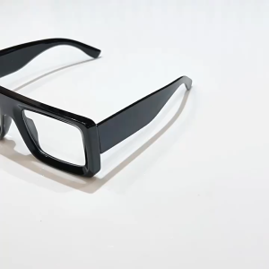 JN IMPRESSION แสงสีฟ้ากรอบแว่นแบบเหลี่ยมขอบหนาใหม่แว่นตาแบบแบนกรอบแว่นตาแฟชั่นย้อนยุคข้ามพรมแดน