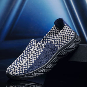 Mens Lazy Shoe Slip-On Large Size 4546 Summer Breathable Beijing Old Mesh Sports Shoes Hollow Weave Low Top Canvas Sneakers