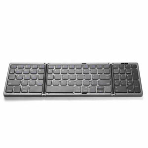 Kebidumei | Tri-Fold Bluetooth Keyboard Portable Mini Keyboard Rechargeable Keyboard Mute Wireless Keyboard For Laptop Windows Android IOS