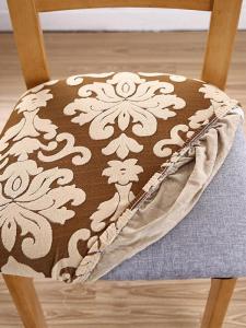 Elegant European Style Chair Cover No Backrest Elastic Universal Chair Seat Cushion Cover for Solid Wood Stool Home Hotel Restaurant