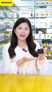 Awei T56 ANC V5.4 500mAh Wireless Bluetooth Earphones With LED Color Screen Support Touch Control earphone