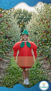 Nutrition Month Children Apple/Mansanas/Tomato Costume Outfit Vegetable & Fruit Halloween Cosplay Performance Costume for Kids