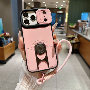 Camera Lens Protection Lanyard Phone Case for iPhone 17 Air 16E 16 15 14 Plus 13 12 11 Pro Max 360° Ring Holder Kickstand Cover