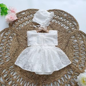 BD73 Body váy ren cao cấp Riokids cho bé gái sơ sinh -12kg diện thôi nôi đầy tháng sinh nhật kèm nón xinh xắn