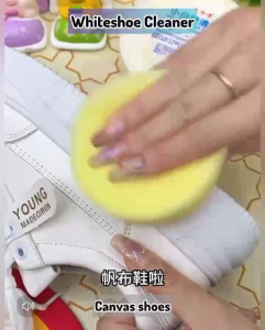 120g White Shoe Shoes Cleaning Cream Stain Remover Whitening For All Uses With Sponge Sneakers