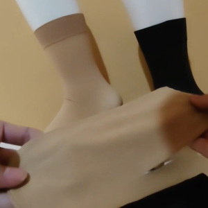 RG73 Kaus Kaki Tipis Di Atas Mata Kaki Warna Kulit Stocking Wanita Pendek Elastis