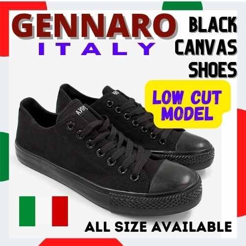 GENNARO BLACK CANVAS SHOES CASUAL COMFORT QUALITY FOOTWEAR SHOE LOW CUT HIGH CUT AVAILABLE Lazada Singapore