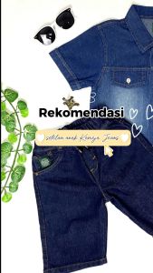 Setelan Anak Laki Laki Kemeja Jeans Celana Jeans Pendek 4 5 6 7 8 9 10 11 12 Tahun