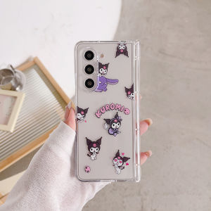 Sanrio | Transparent Hinge Protection Phone Case For Samsung Galaxy Z Fold 8 7 6 5 4 Z Fold 7 Hard PC Shockproof Cover Kuromi Cinnamoroll