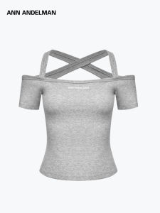 ANN ANDELMAN | Star-Endorsed Off-Shoulder Halter Top Short Sleeve