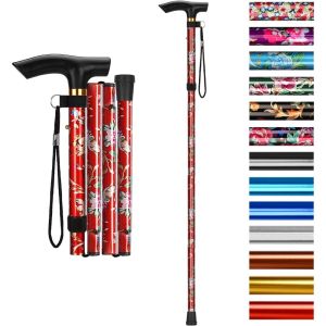 Gậy Đi Bộ Bằng Hợp Kim Nhôm Có Thể Điều Chỉnh Gấp Gọn Hình Hoa Đầu Cao Su Dành Cho Người Già Đi Bộ Ngoài Trời Gậy Di Động