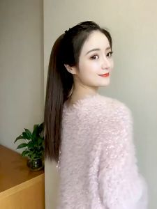 Fake ponytail for women with one-piece strap-on simulated hair to increase hair volume Korean straig